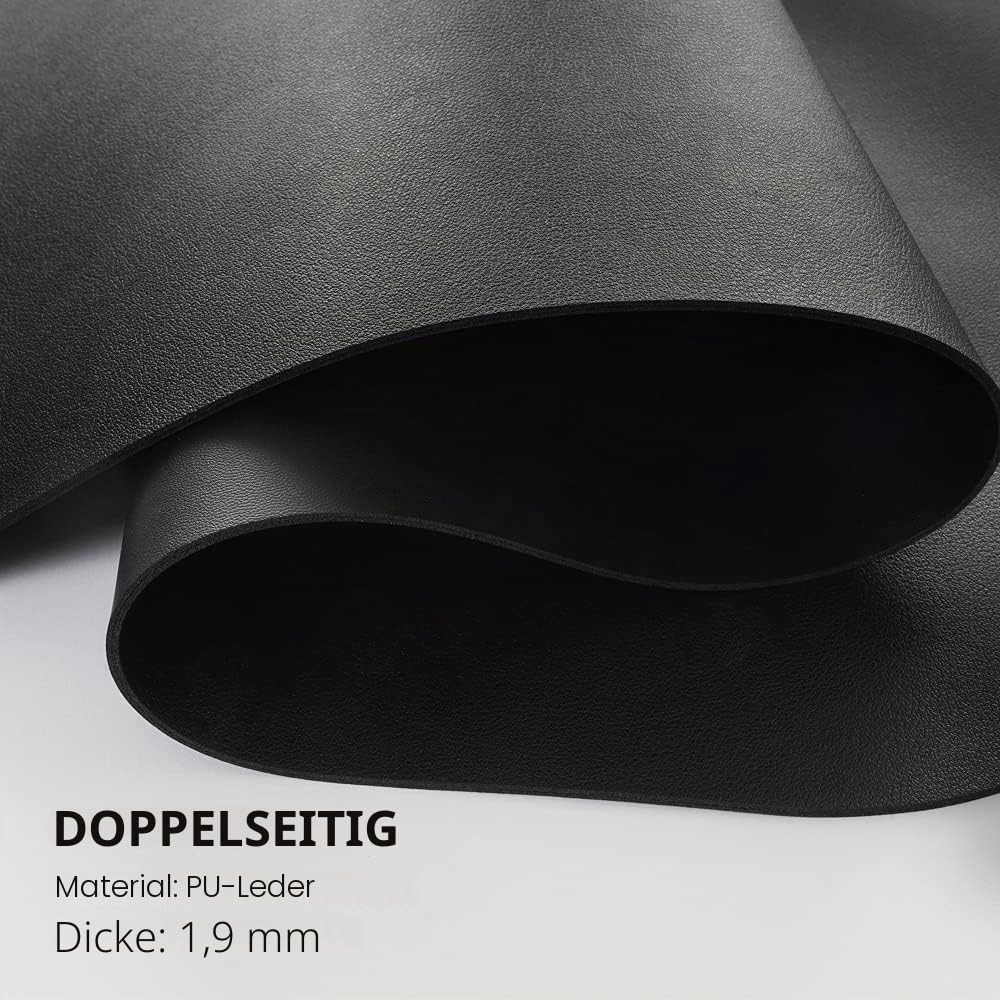 Con-Tact Brand XL Eck-Schreibtischunterlage, wasserdicht, rutschfest, PU-Leder, großer Eck-Computer-Arbeitsplatzschutz, Mauspad, Gaming-Pad, 91,4 x 40,9 cm, L-Form, doppelseitig (schwarz)