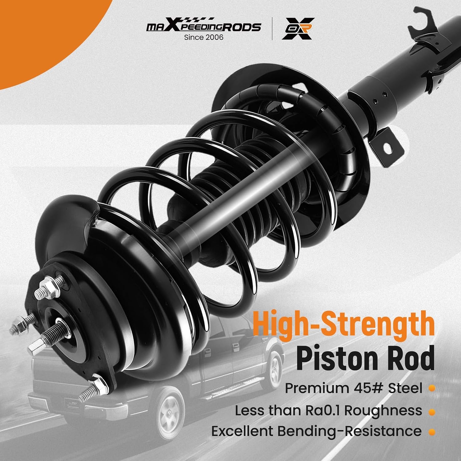 maXpeedingrods 2Pc Front Strut for 2006 2007 Ford Focus, 172257 172258 Complete Shock Absorber Strut with Coil Spring Assembly Sway Bars Links Shock Absorber Kit (4pcs Front Struts+Sway Bar Links)