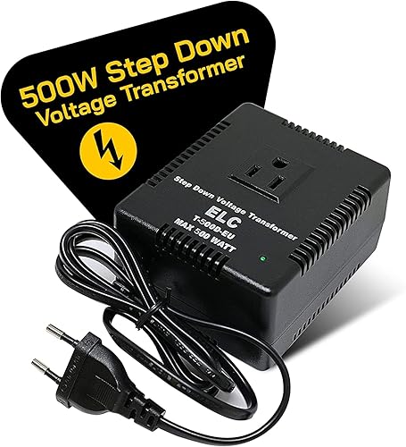 Miniatura 2 de ELC Convertidor de voltaje de 500 vatios  descendente  Convertidor de energía de viaje de 220 V a 110 V240 V a 120 V  para alisador de pelo, secador