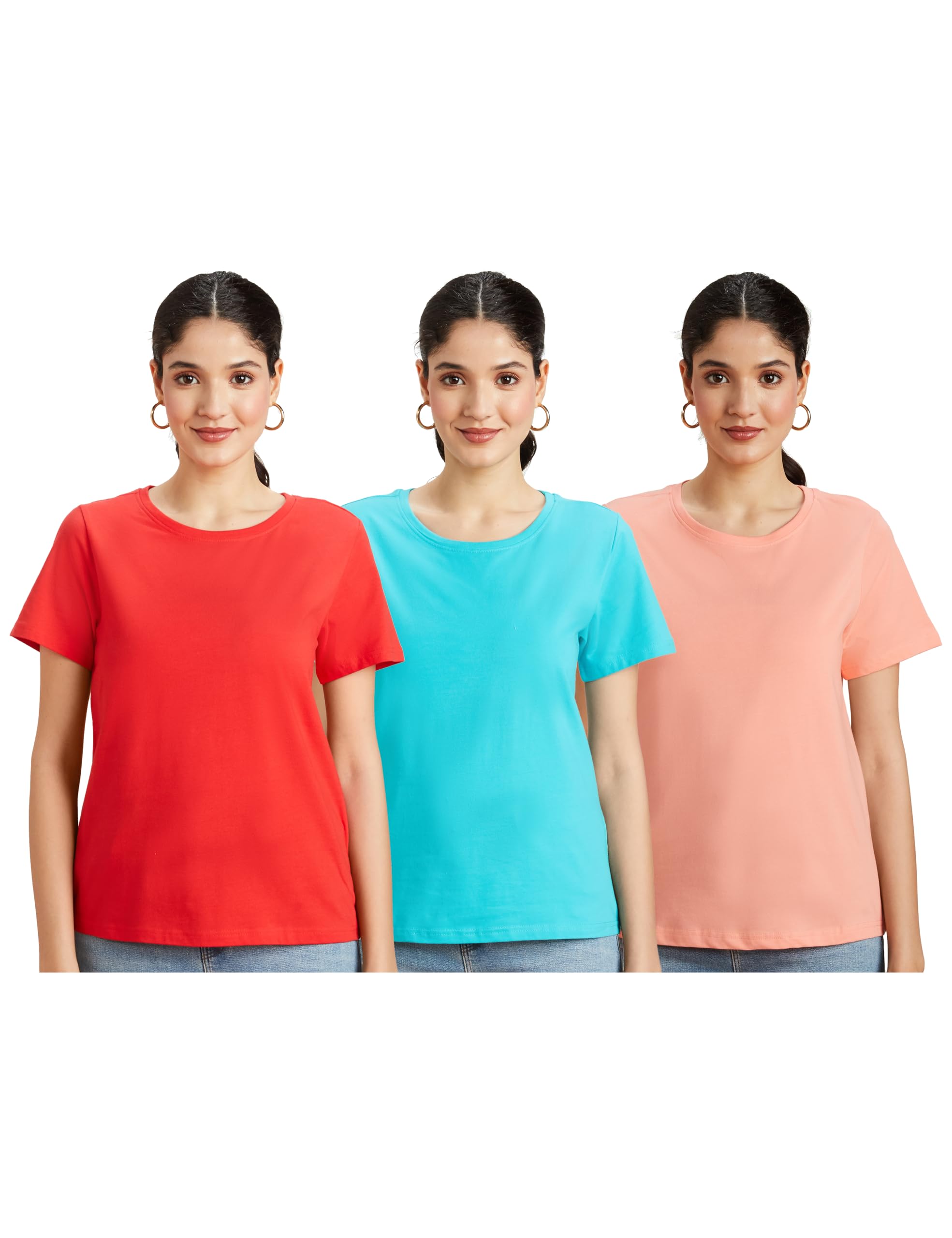 Amazon Brand - Symbol Women's Cotton Stretch Regular Fit Round Neck Sleeveless T-Shirt (Available in Plus Sizes)