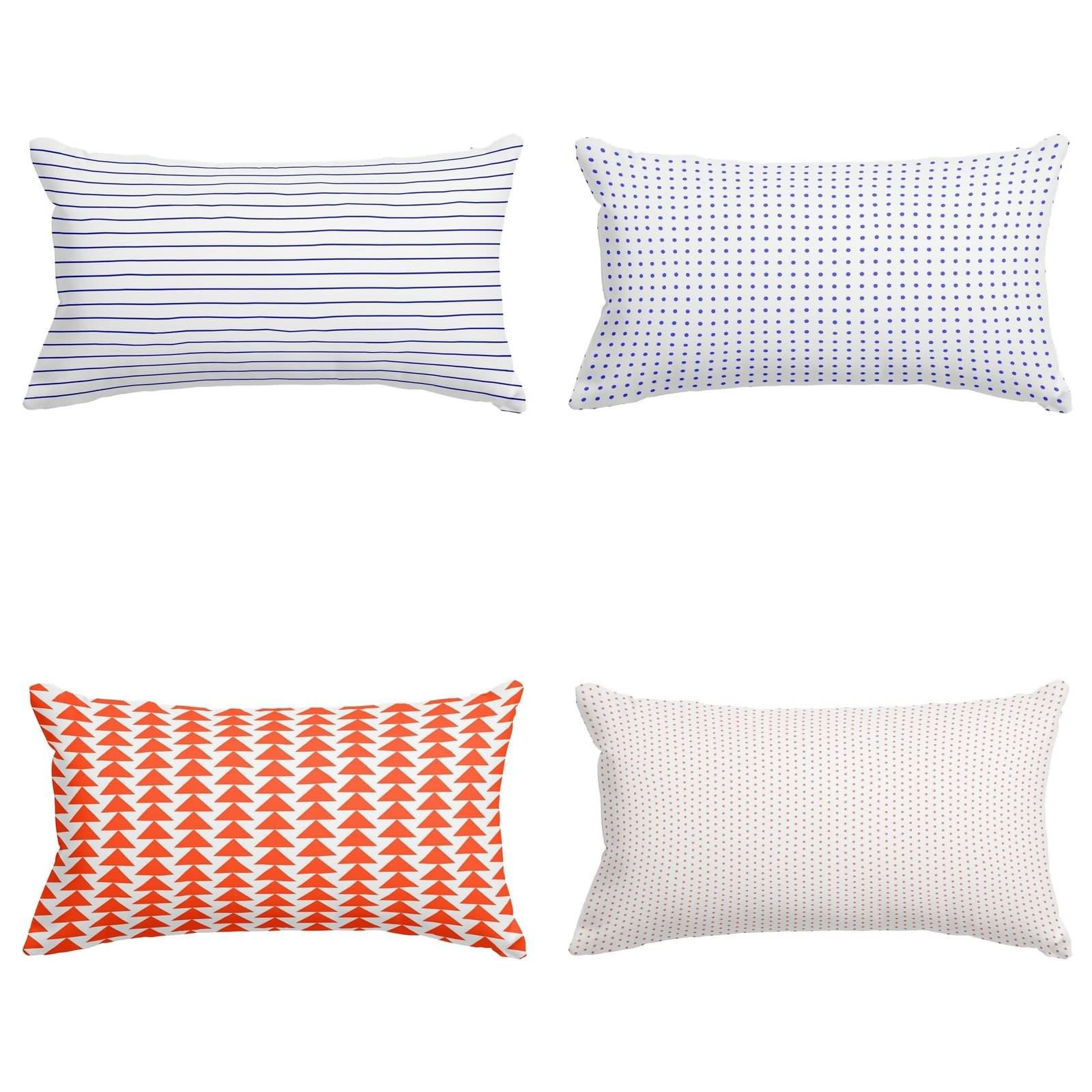 Housse de coussin multicolore rectangulaire CEVAN lot de 4 taies d'oreiller 50x75cm pour canapé