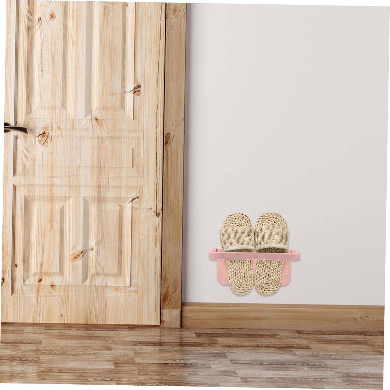 4pcs Foldable Wall-Mounted Shoes Rack Hangers Space-Saving Organizer for Slippers and Sneakers Easy to Install White Pink Grey and Blue