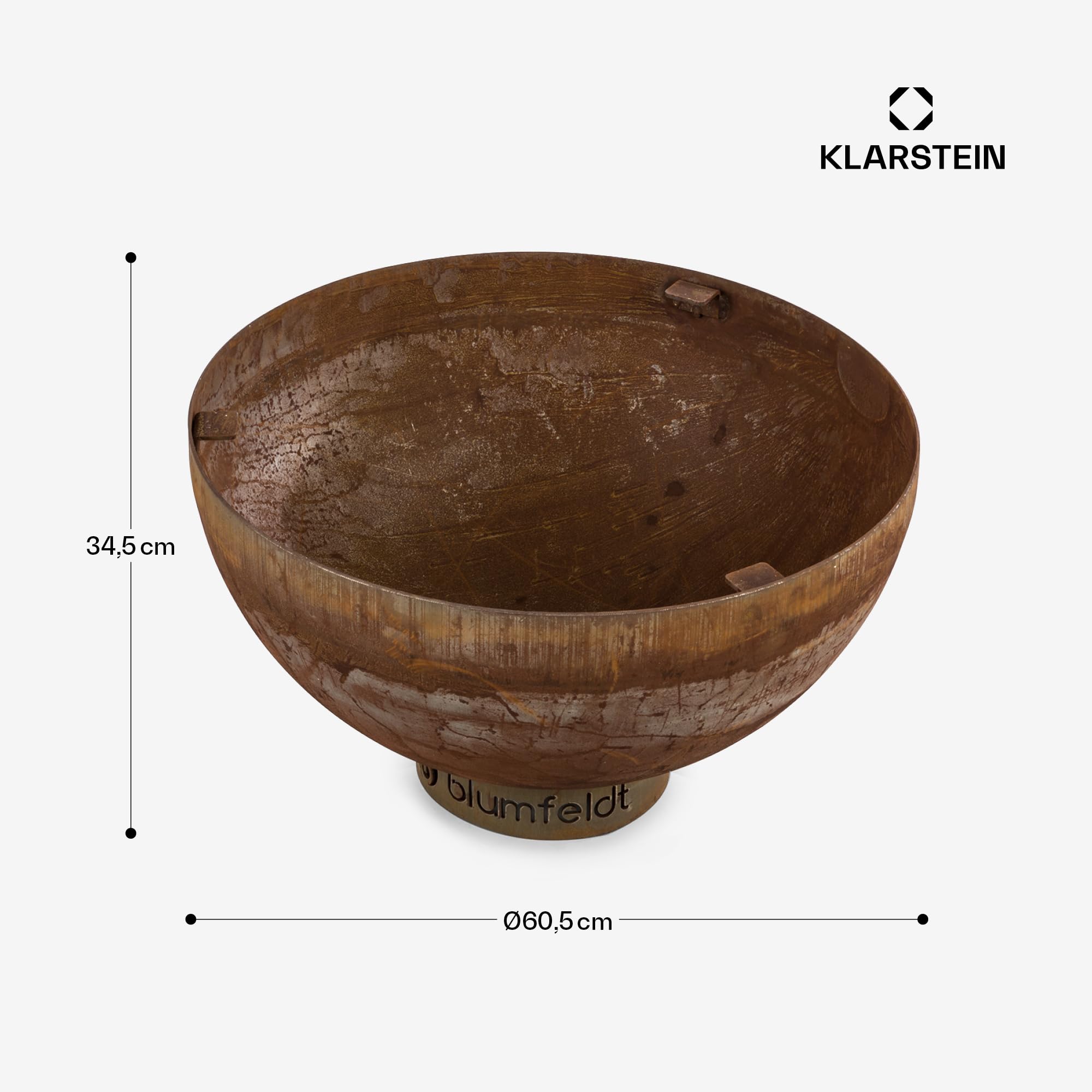 blumfeldt Savage Palenisko z grillem, Ø paleniska: 60,5 cm, Odporne na wodę i mróz, Paliwo: drewno lub węgiel drzewny, Materiał: stal, w zestawie osłona pogodowa, Typ: Małe, rdzawe