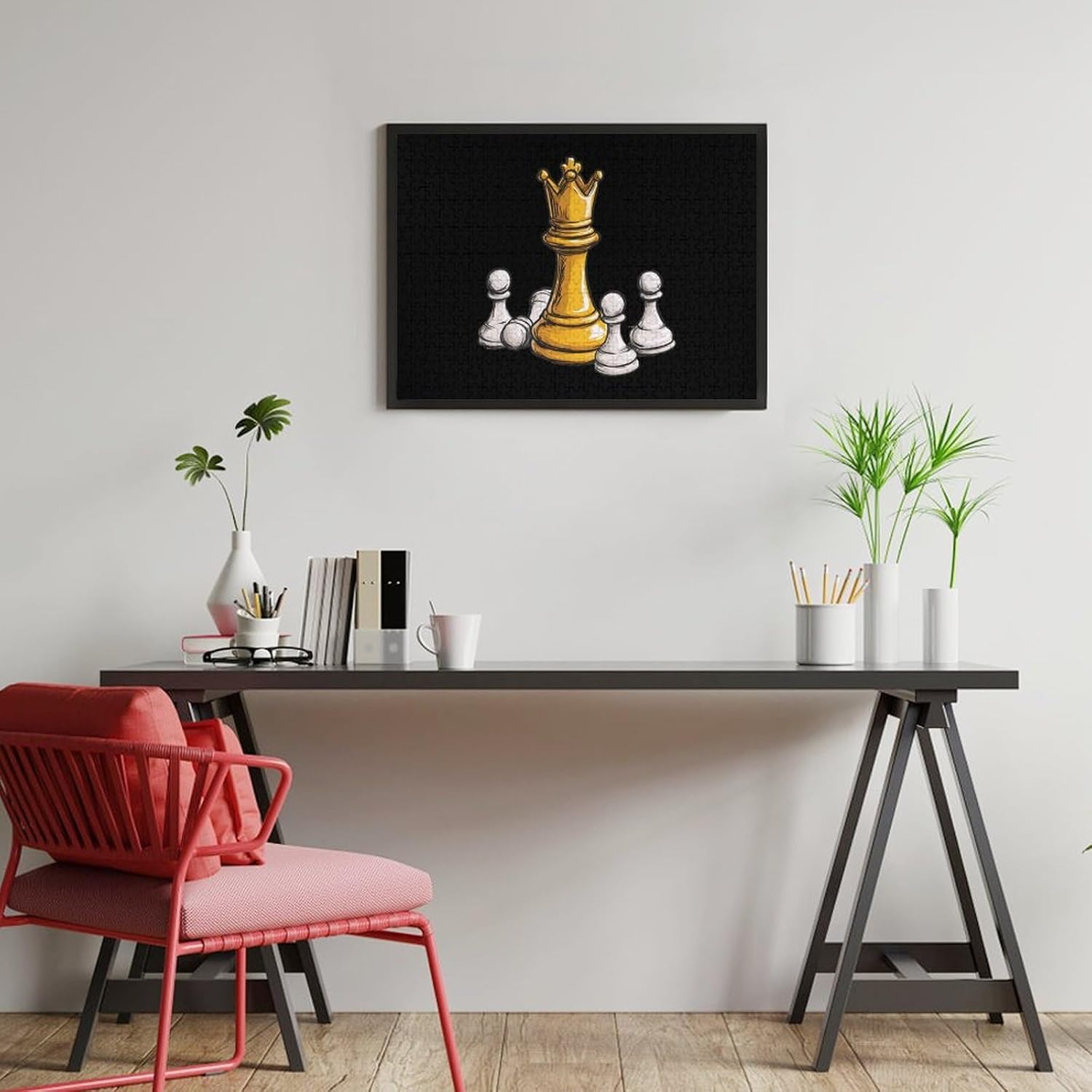 Chess Puzzles for Adults 500 PCS Wooden Jigsaw Puzzle Wall Decor Christmas