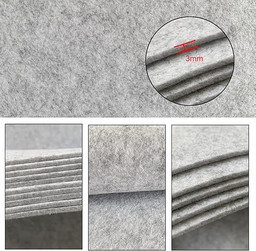 Miniatura 2 de aufodara Fieltro de 59 x 16 pulgadas, tela de fieltro grande, 59.1 x 15.7 in x 0.118 in de grosor para manualidades, tapete de fieltro de fieltro,