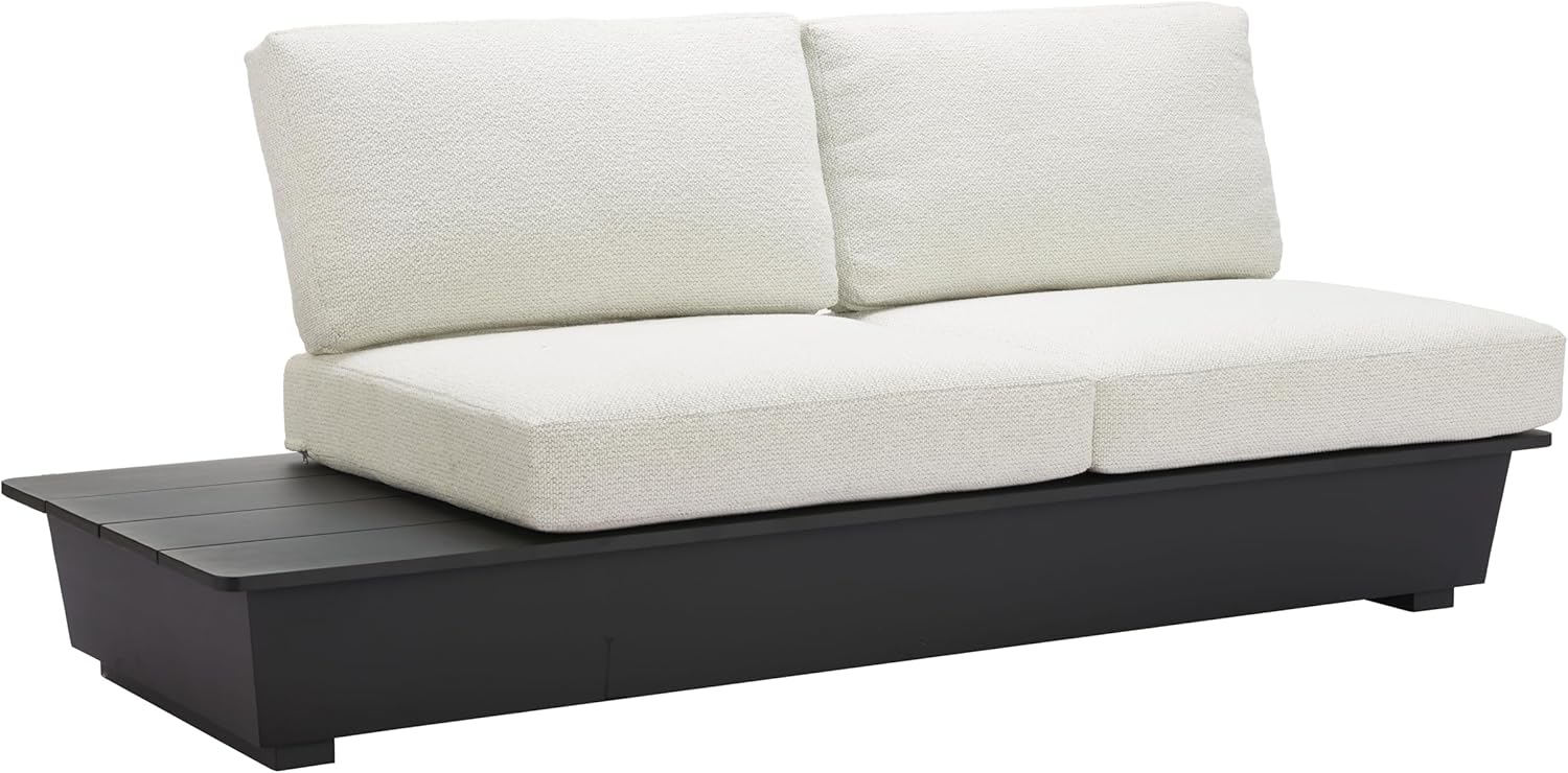 Zuo Tien LHF Loveseat Beige, Beige Sofa, Modern Style, Patio Furniture, Outdoor Fabric, Seats up to 2, Aluminum, Outdoor Living, 78.7" W x 32.5" D x 33.5" H, Non-Stackable