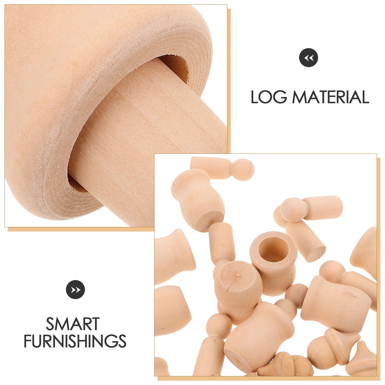 Figuras de Madera sin Terminar para Pintar Muñecas de Clavija y Bellotas Manualidades de Otoño para Decoración de Hogar DIY Arte Familiar Seguro y Duradero