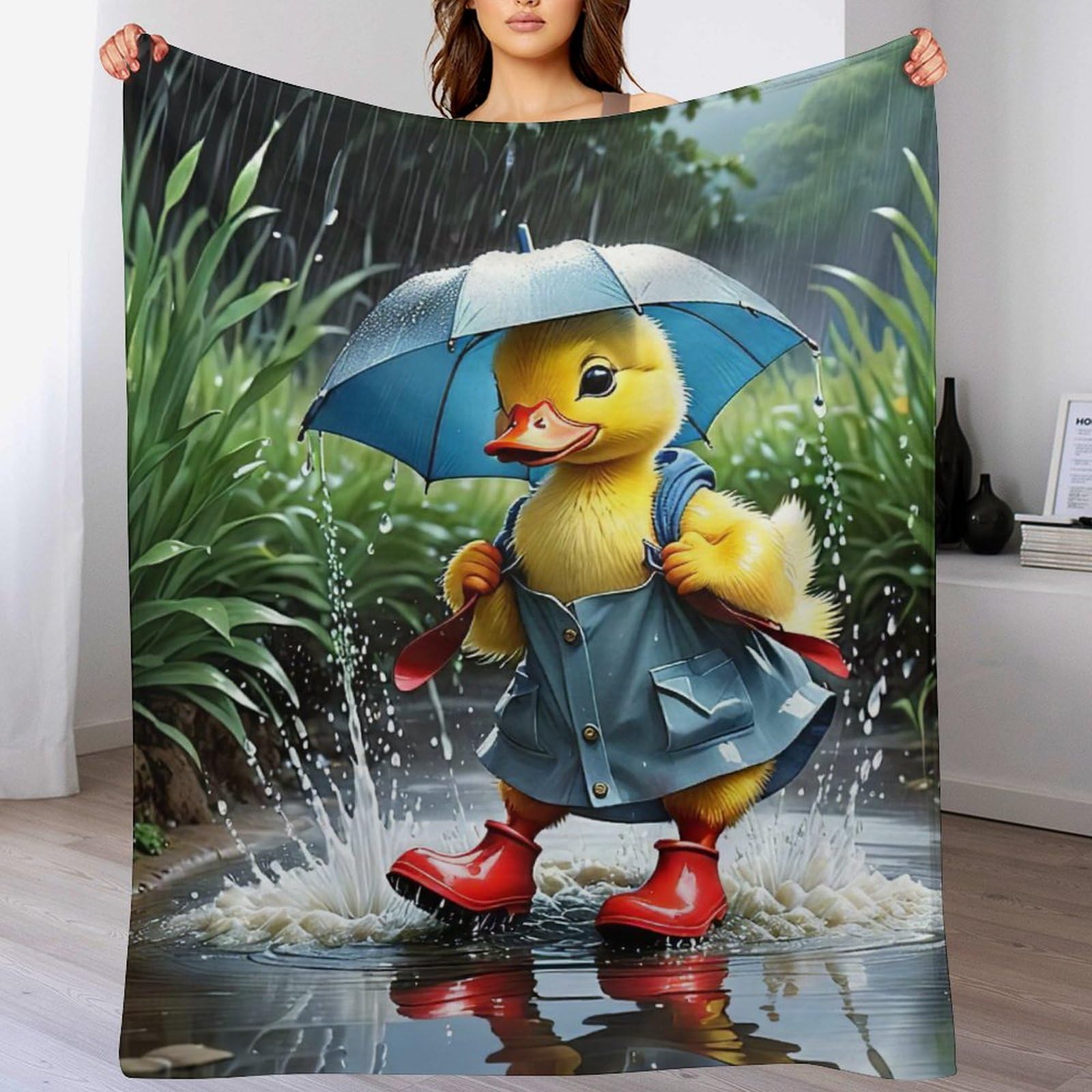 Couverture polaire canard en flannel douce pour lit et canapé de 100x130 cm