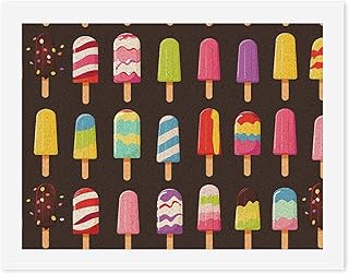FZQVSGW Digital Oil Painting for Adults, Beginners Paint by Numbers Kits, Popsicles and Ice Digital Oil Paints by Number for Adults, Easy Canvas Art Print Kit for Home Wall Decoration 30x40cm