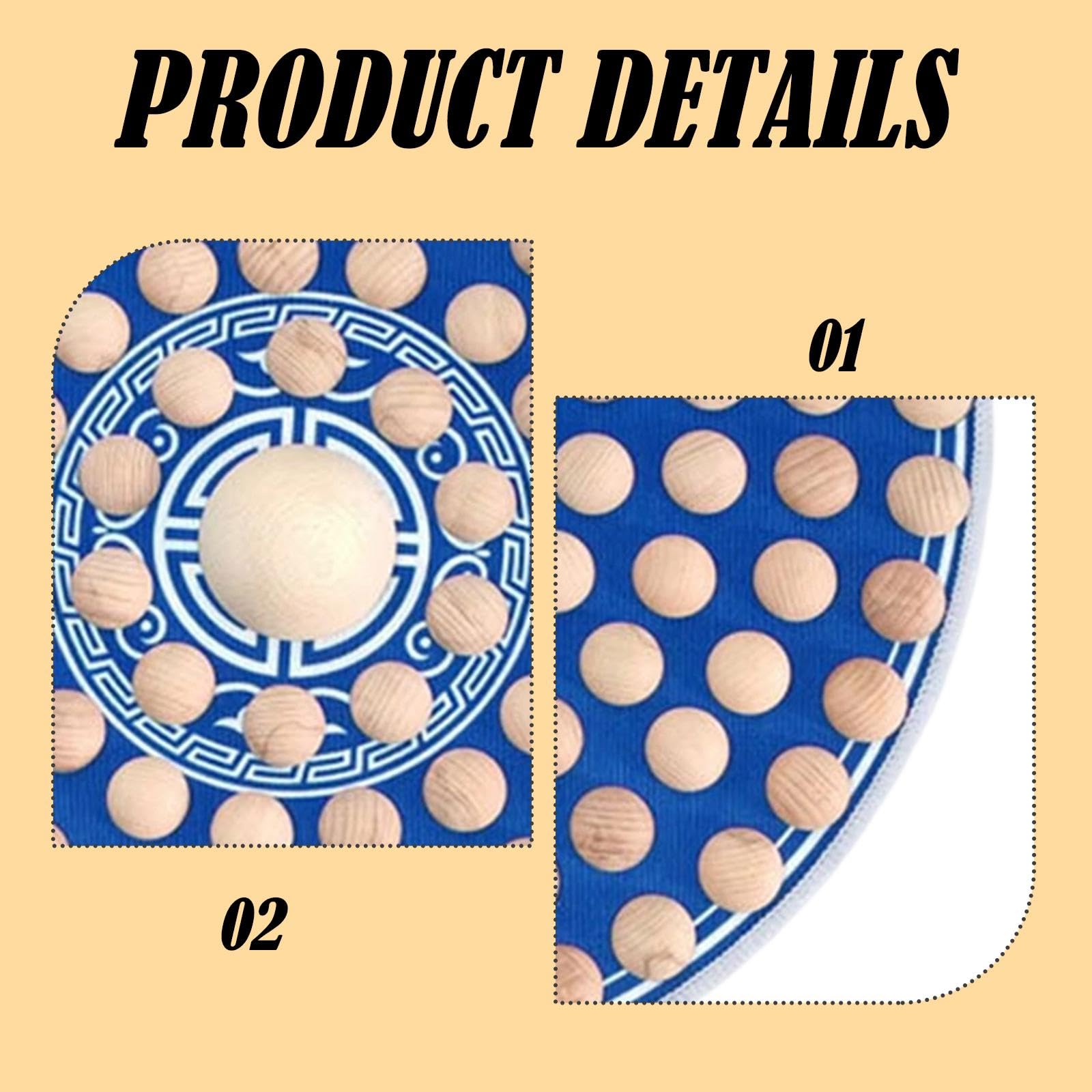 Tapis de Massage Pieds Bois Acupression Ergonomique Réflexologie Antidérapant Pratique Convient à La Relaxation Bureau, Bleu