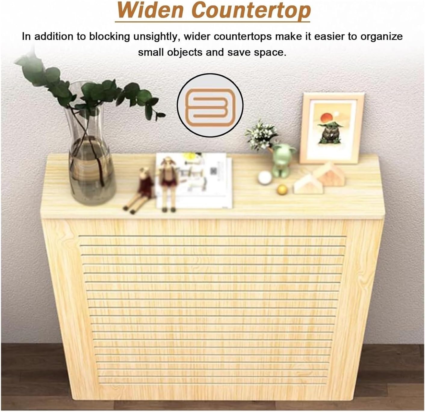 Radiator cover for old radiator，Radiator cabinet， Vintage Against The Wall Heating Valve Pipe Decorative Covers for Office/Patio/Toilet(80x80x20cm(31.5x31.5x7.9in))