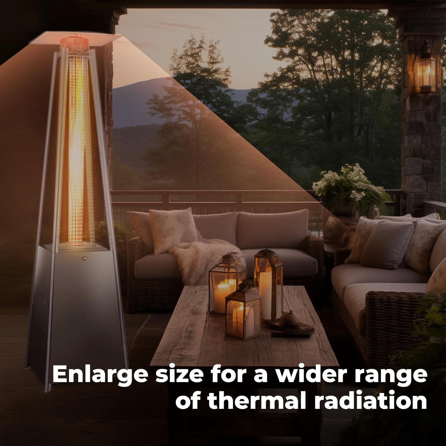 Outdoor Heater Replacement Parts, 2 PACKS Aluminum Reflector Shield, Pyramid Patio Heater Heat Reflector Shield Top, Suitable for Most Propane Gas Patio Heater and Other 4-Sided Glass Tube Heaters