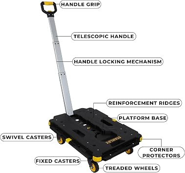 STANLEY PC532 137kg 62x45cm Four Wheel Pull Arm Load and Package Transport Trolley