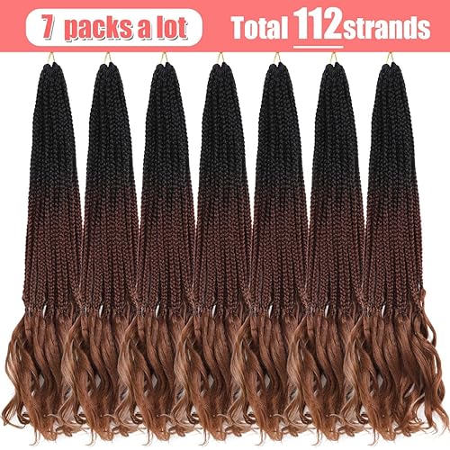 Miniatura 2 de 7 paquetes de trenzas de ganchillo rizadas francesas de 24 pulgadas, trenzas de caja de diosa de ganchillo, cabello trenzado francés suave y