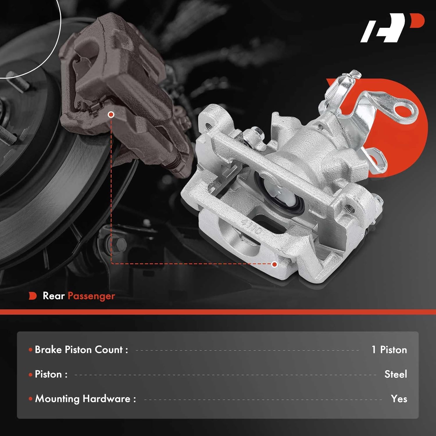A-Premium Disc Brake Caliper Assembly with Bracket Compatible with Mitsubishi Outlander 2014-2016, Outlander 2017-2018 2.4L, Outlander Sport 2013-2018 - Rear Right Passenger Side