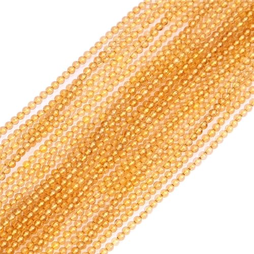JOE FOREMAN Cuentas de citrino amarillo para hacer joyas, piedras semipreciosas, 0.079 in, hilo redondo de 15 pulgadas