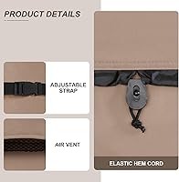 Vista 4 de Ultcover Cubierta cuadrada de poliéster 600D, impermeable, para bañera de hidromasaje de exterior, 90 x 90 pulgadas Marrón