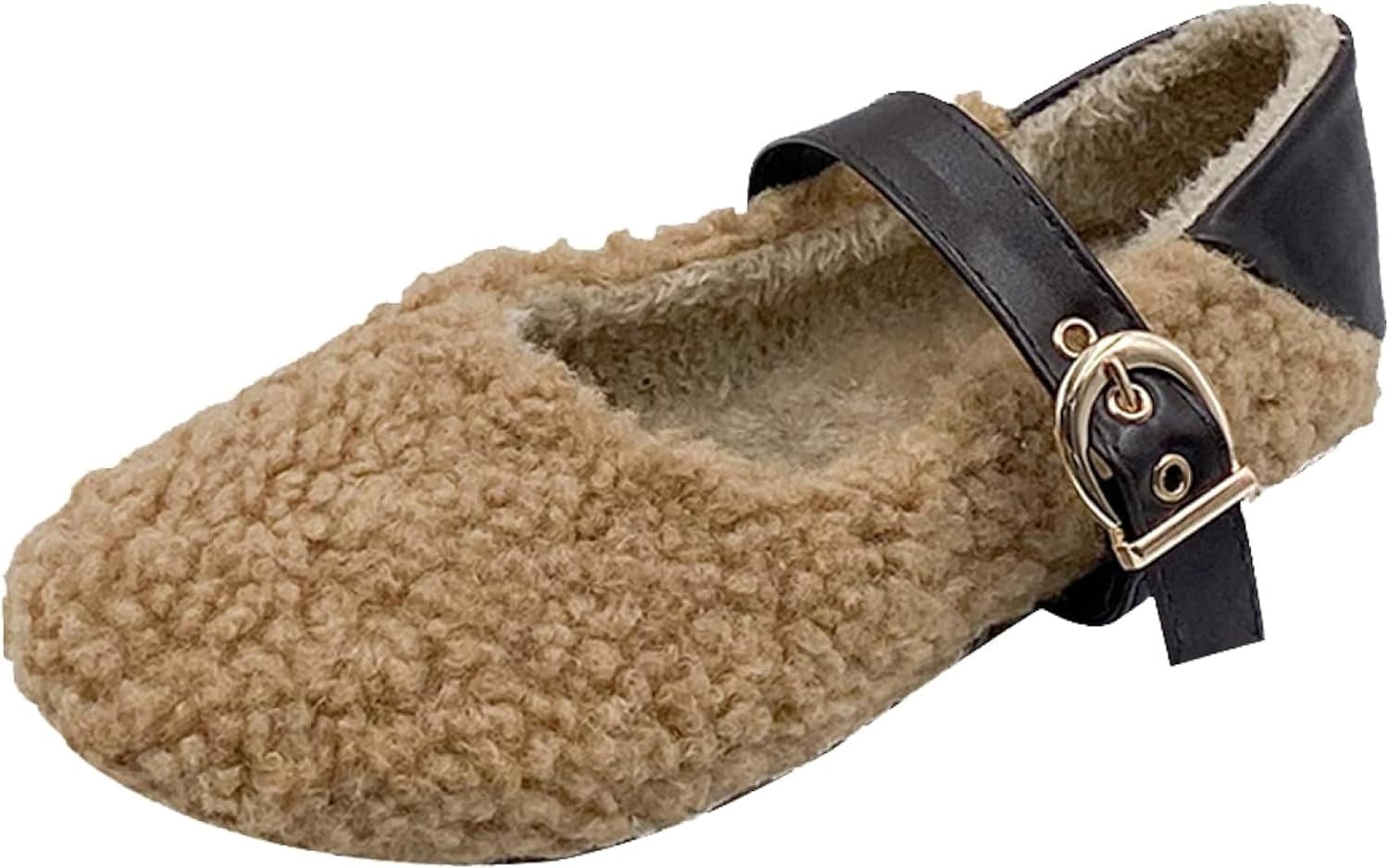 Mary Jane Girls' Shoes Cute Ankle Strap Comfortable Warm Lining Lightweight Full Flat Shoes