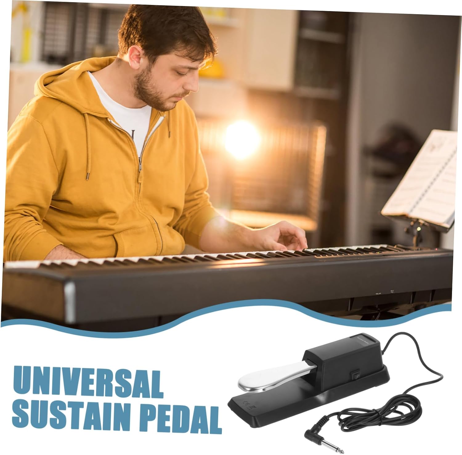 Toddmomy Electronic Keyboard Sustain Pedal Pedal for Piano Keyboard Musical Instrument Accessory