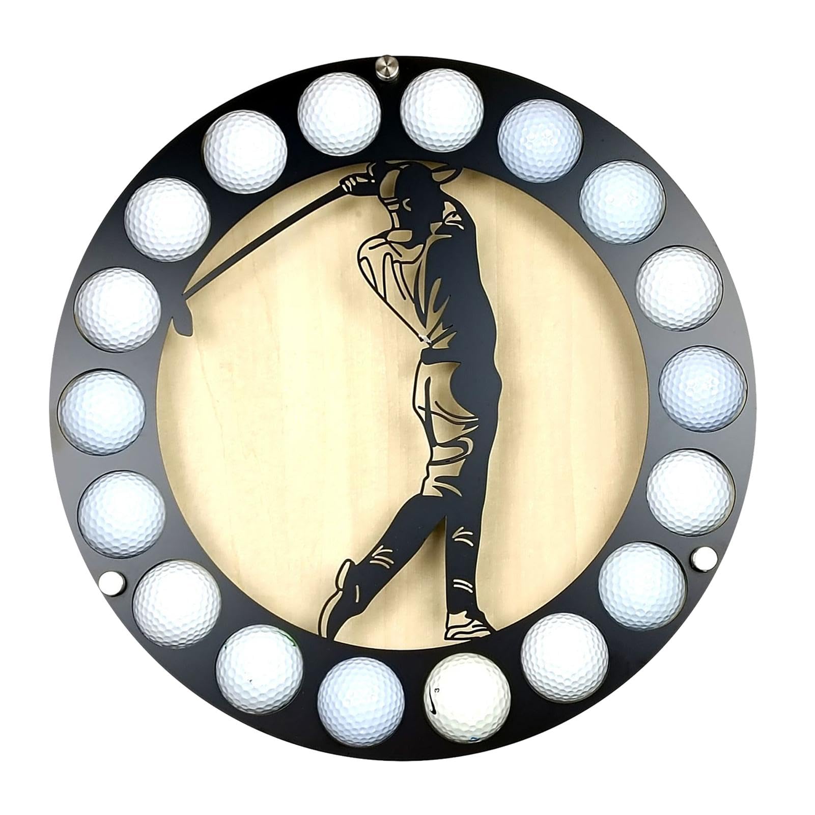 Expositor de pelotas de golf Soporte montado en la pared diseño de silueta de hierro