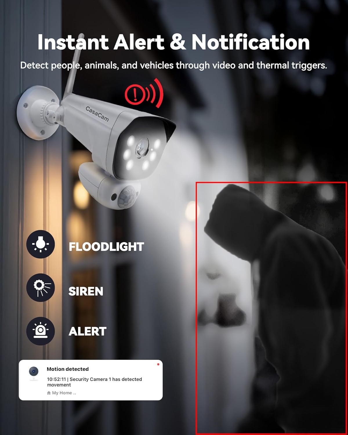 CasaCam GuardianCam Pro | 2K Wireless Security Camera System, 10.1” Touchscreen Monitor | Indoor/Outdoor Surveillance, No Monthly Fees, AI Detection, Two-Way Talk, 64GB SD, 2 Camera Kit, VS6102