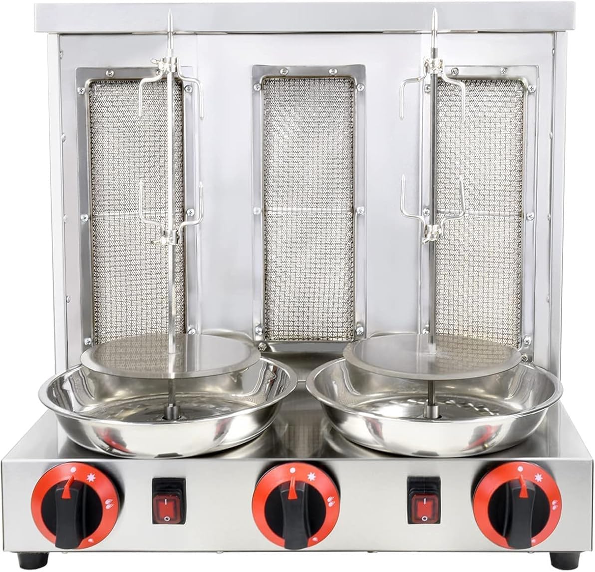 Vertical BBQ Machine Commercial, Shawarma Machine Doner Kebab Grill, Stainless Steel Spinning Broiler Machine for Kitchen Restaurant Dinner Camping