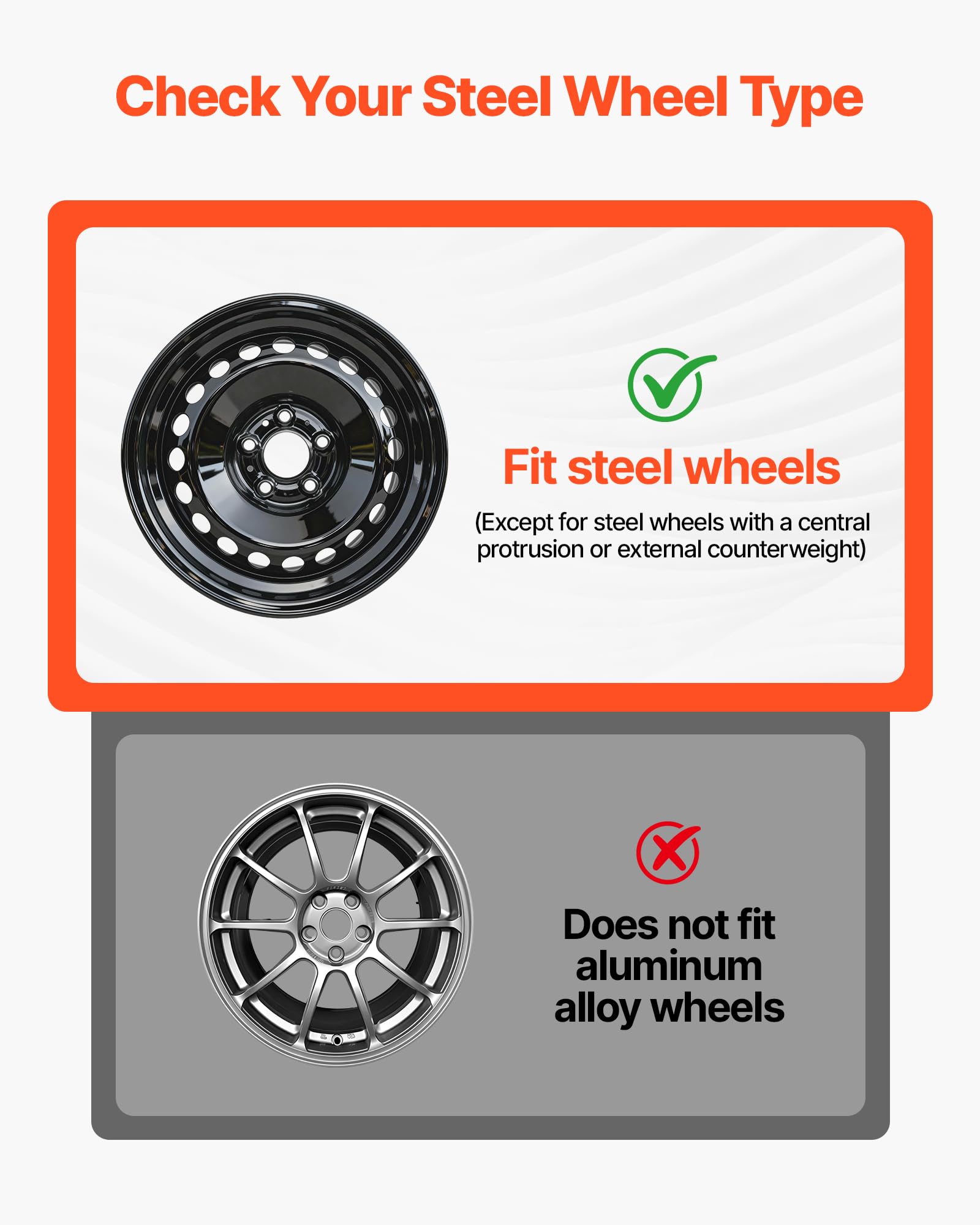 VEVOR Hubcaps Wheel Covers, 16 Inch Set of 4 Wheel Rim Cover Hubcaps OEM Replacement, R16 Size Snap On Car Hub Caps, Universal 10-Spoke ABS Tire Rim Caps for Hyundai Chevrolet Ford Honda, Silver/Black - 4