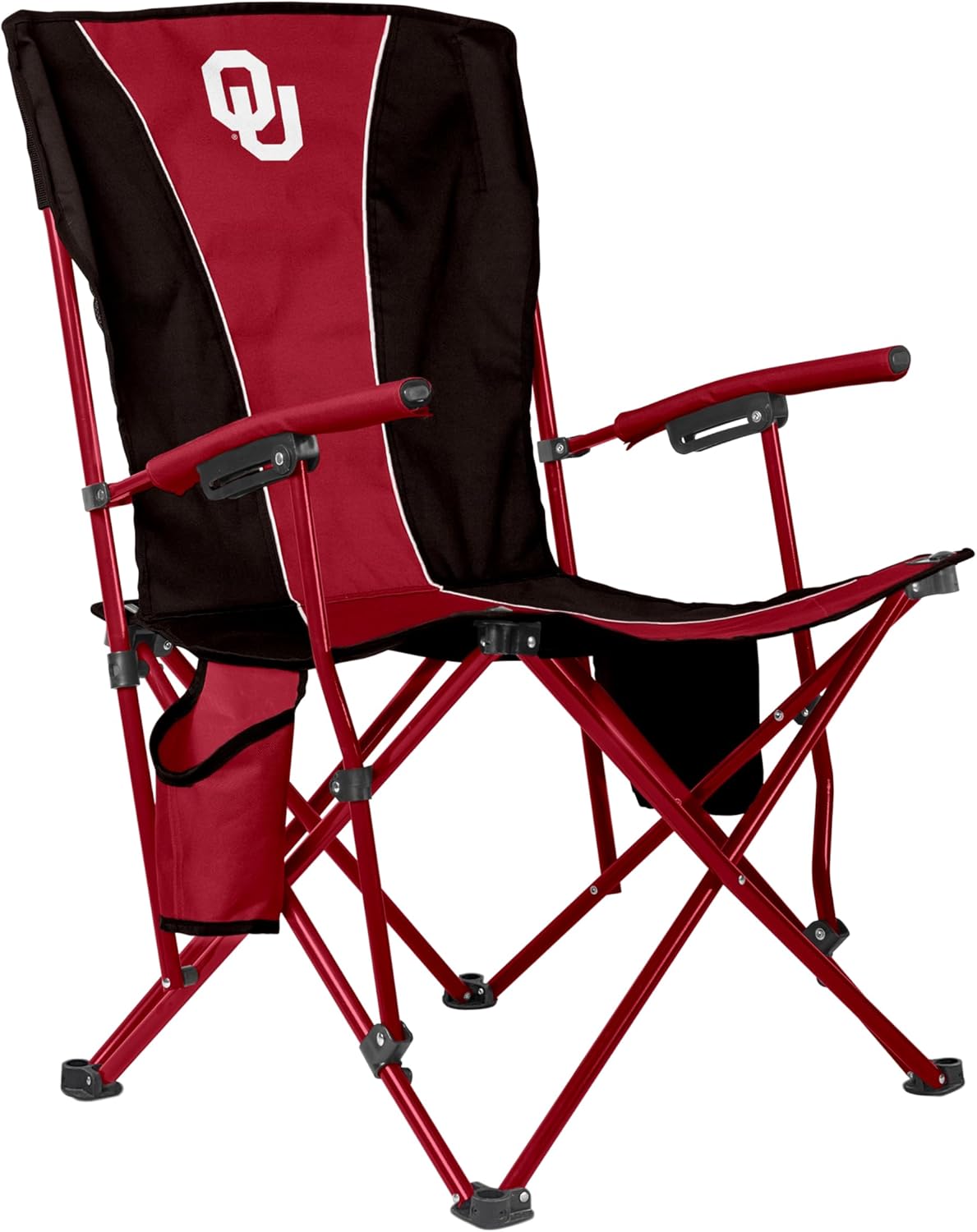 FANMATS NCAA Oklahoma Sooners Hard Arm Chair – Steel Frame with Double Layered Polyester | Team Color | Mesh Cup Holders