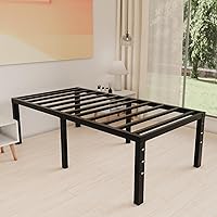 Vista 49 de Base de cama tamaño Queen de 12 pulgadas, no necesita somier, base de colchón de plataforma de metal resistente con listones de acero