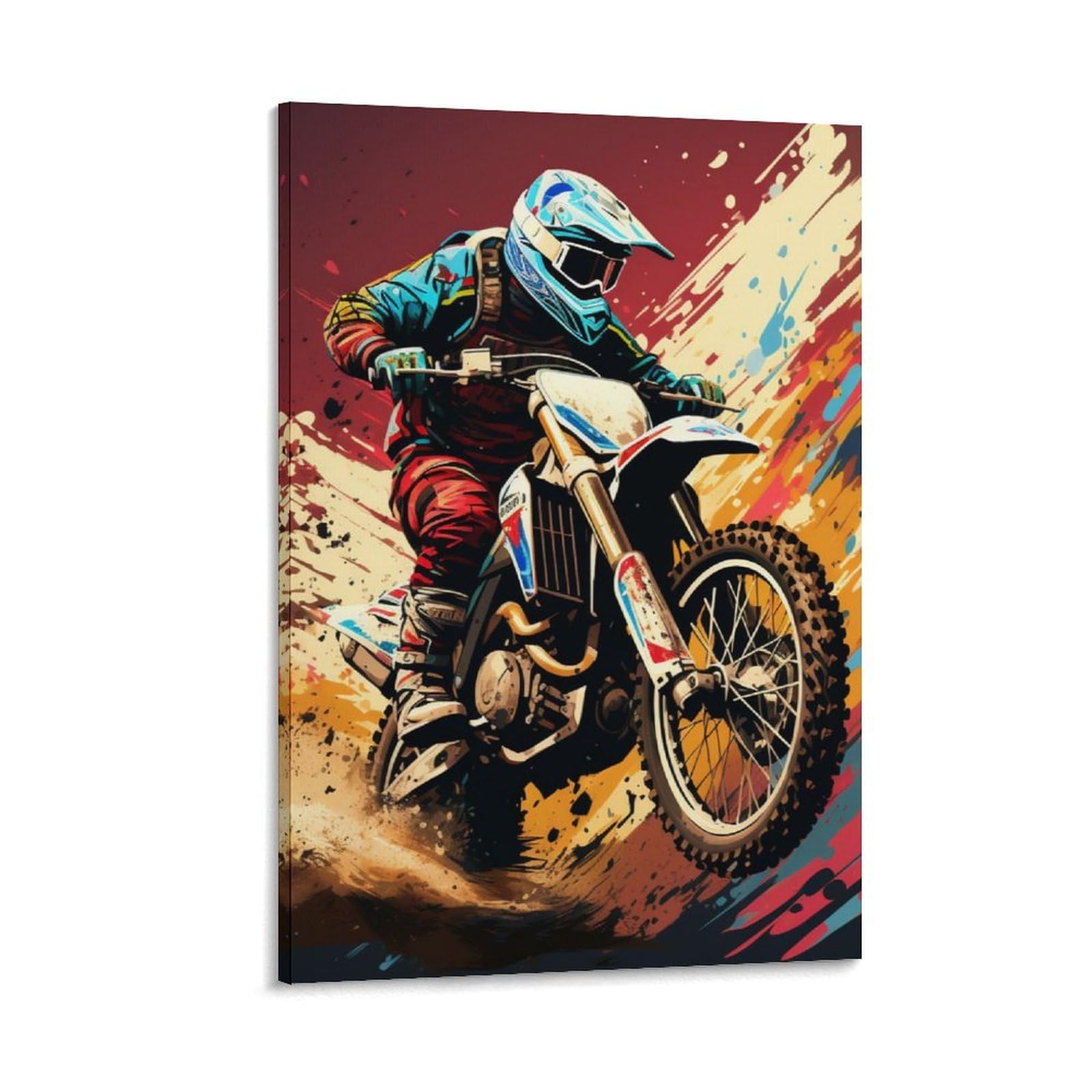 Toile moto de cross impression haute définition affiche déco 50x75