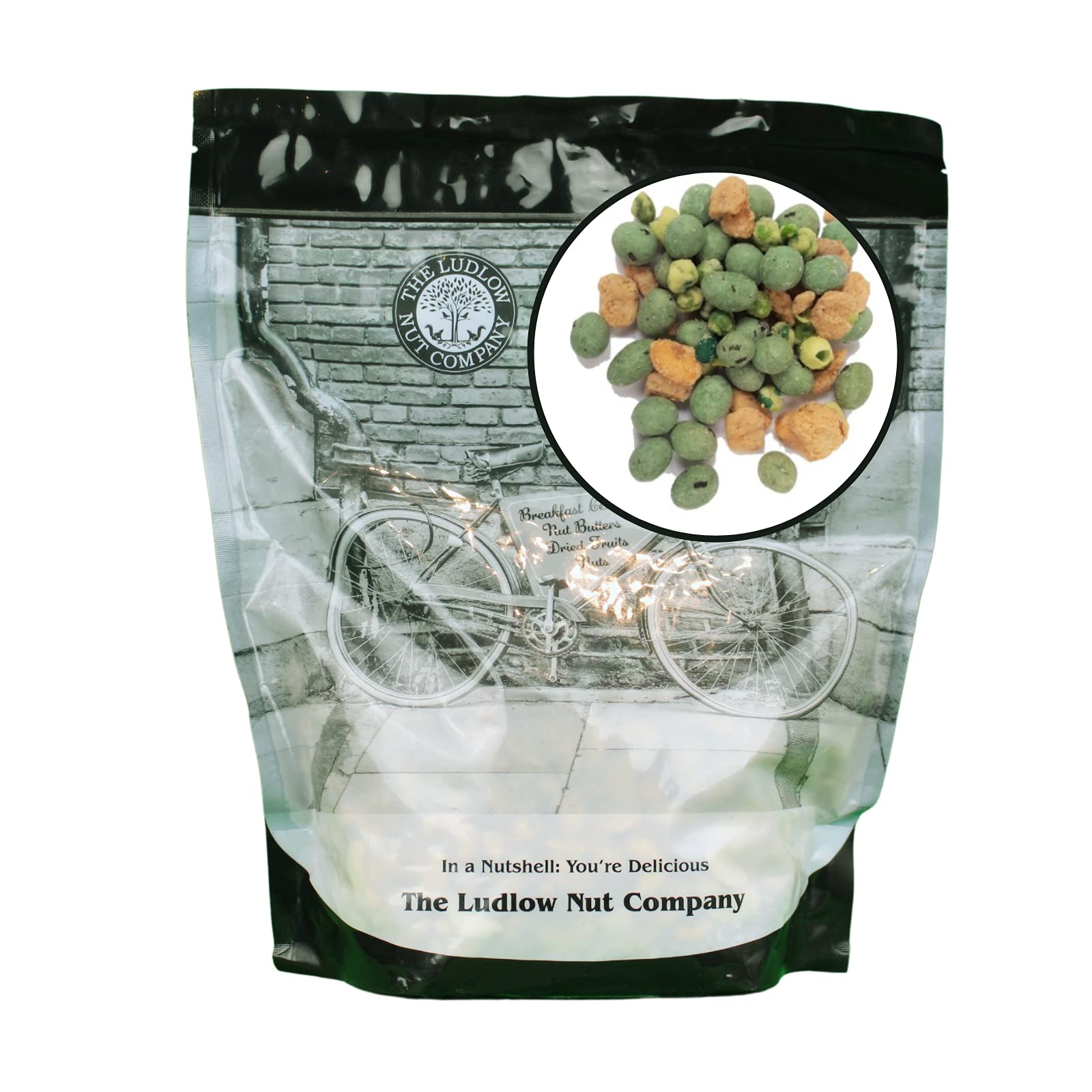 Wasabi Mix 1kg by Ludlow Nut- Mix Wasabi Nuts Containing Wasabi Peanuts, Wasabi Peas - Your Go-To Hot And Healthy Snacks