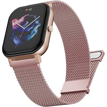 Metal Bracelet for Amazfit GTS 2/3/4/2 Mini/2e/GTR 42 mm Bip/S 20 mm Stainless Steel Replacement Strap Galaxy Active2/Galaxy Watch