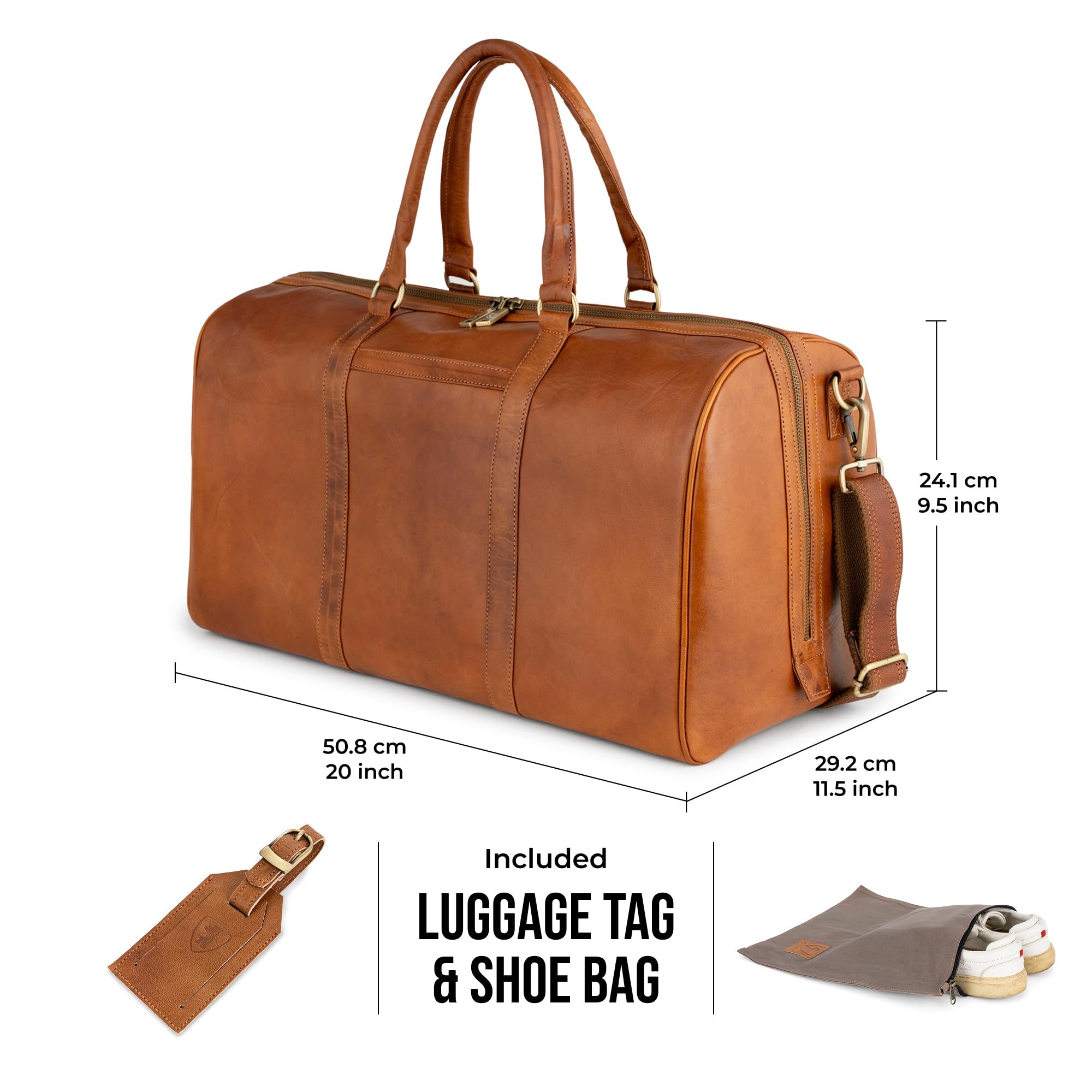 Berliner Bags Boston Bolsa de Viaje de Piel, Bolsa de Fin de Semana para Hombre y Mujer – Marrón