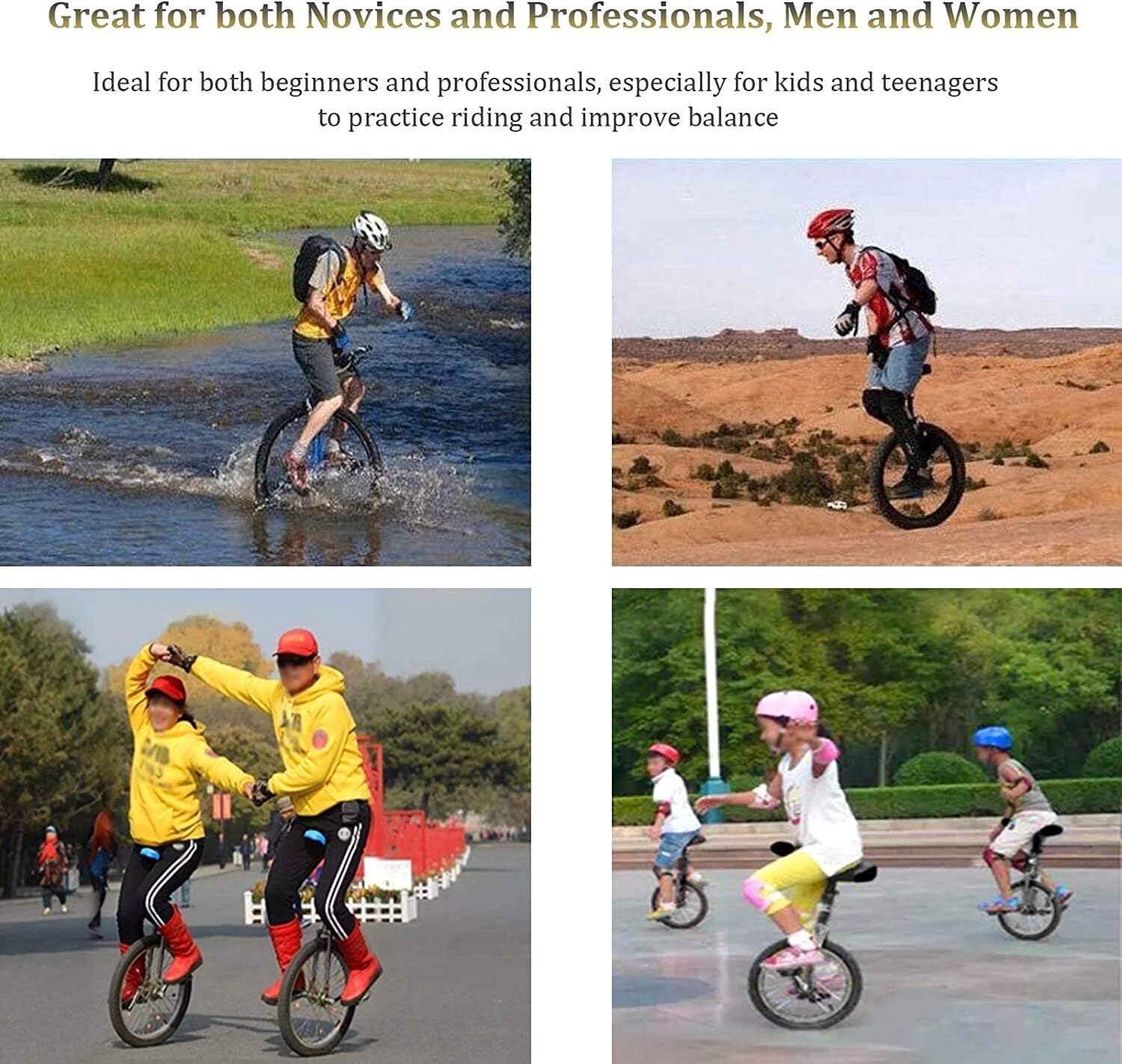 MDybf Adjustable Unicycle, Single Wheel Bicycle Tire Trainer Unicycle, Self Balancing Bicycle Easy to Assemble (Color : Blue, Size : 16 inch)