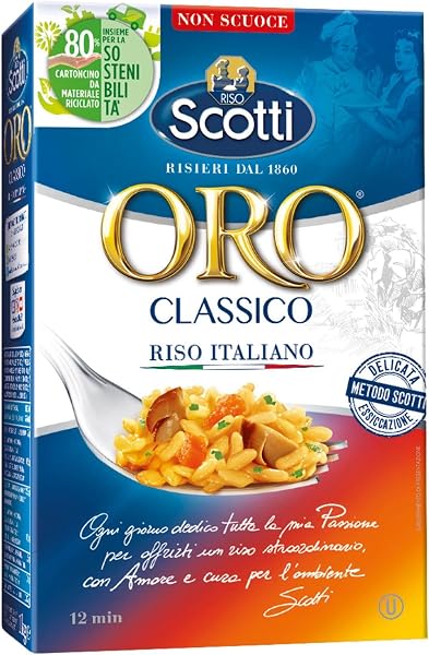 Riso Scotti - Riso Oro Classico - Parboiled Riso per Risotto e Insalate - 1 kg - 1