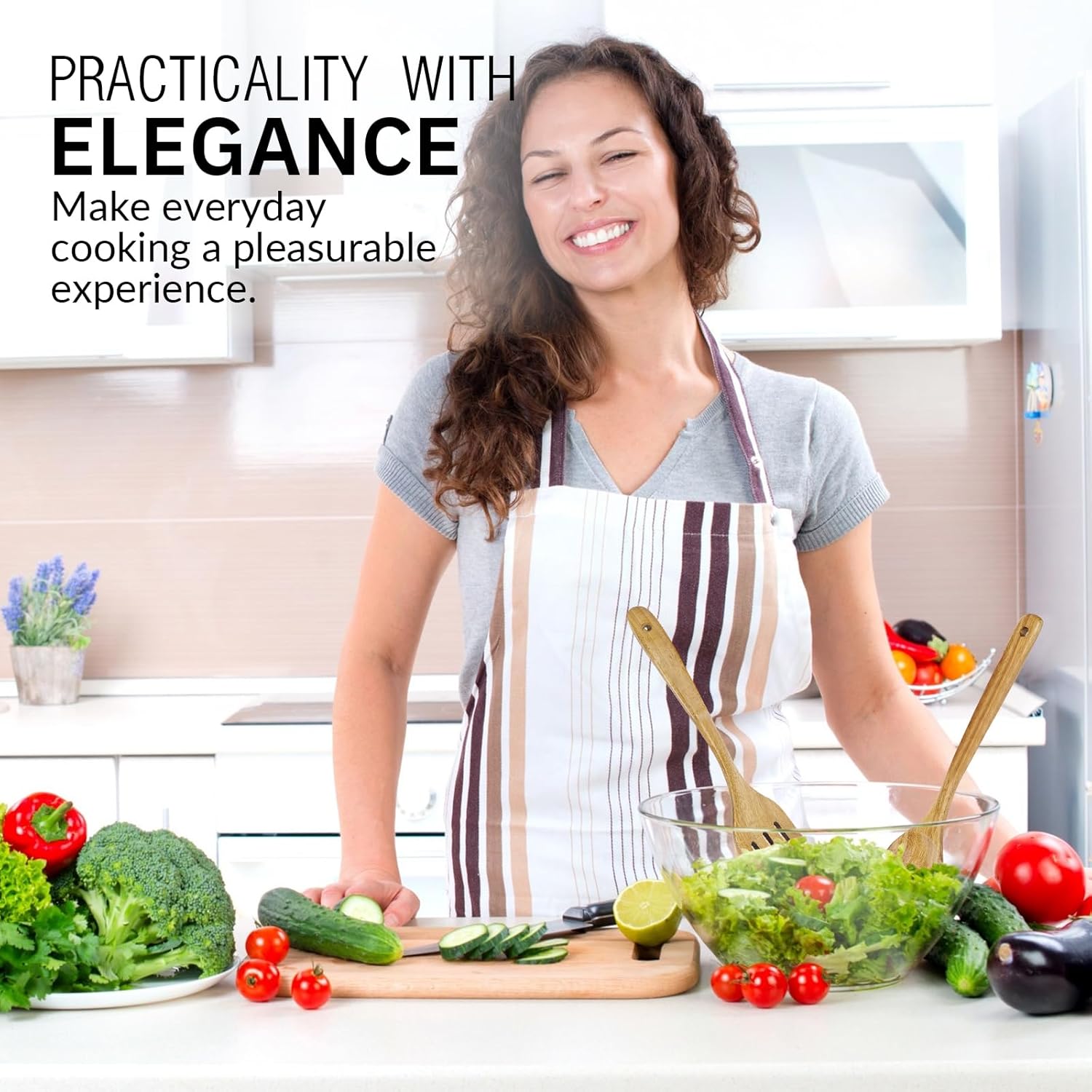 Acacia Wooden Cooking Spoons – 8PCS Set of Nonstick-Safe Spoons and Kitchen Tools – Natural Wood, Eco-Friendly & Heat Resistant (8PCS Acacia Wooden Cooking Spoon)