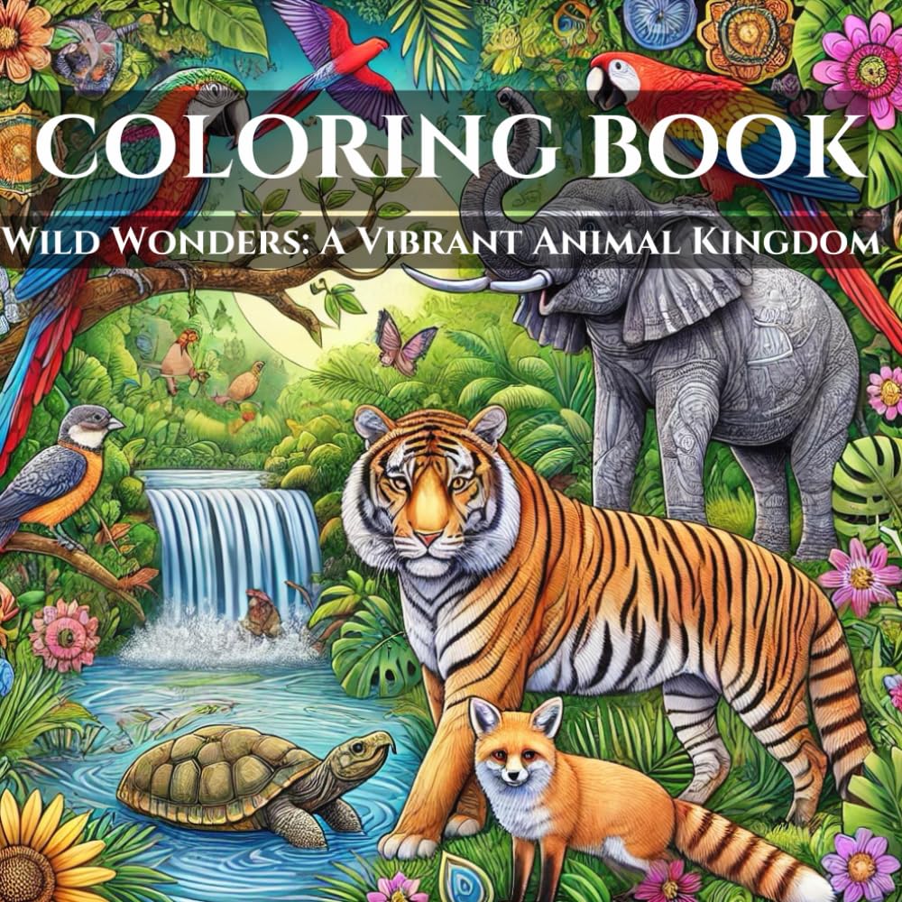 Wild Wonders: A Wildlife Coloring Book for Mind Relaxing: Immerse yourself in a world of vibrant wildlife with this beautifully illustrated coloring book.