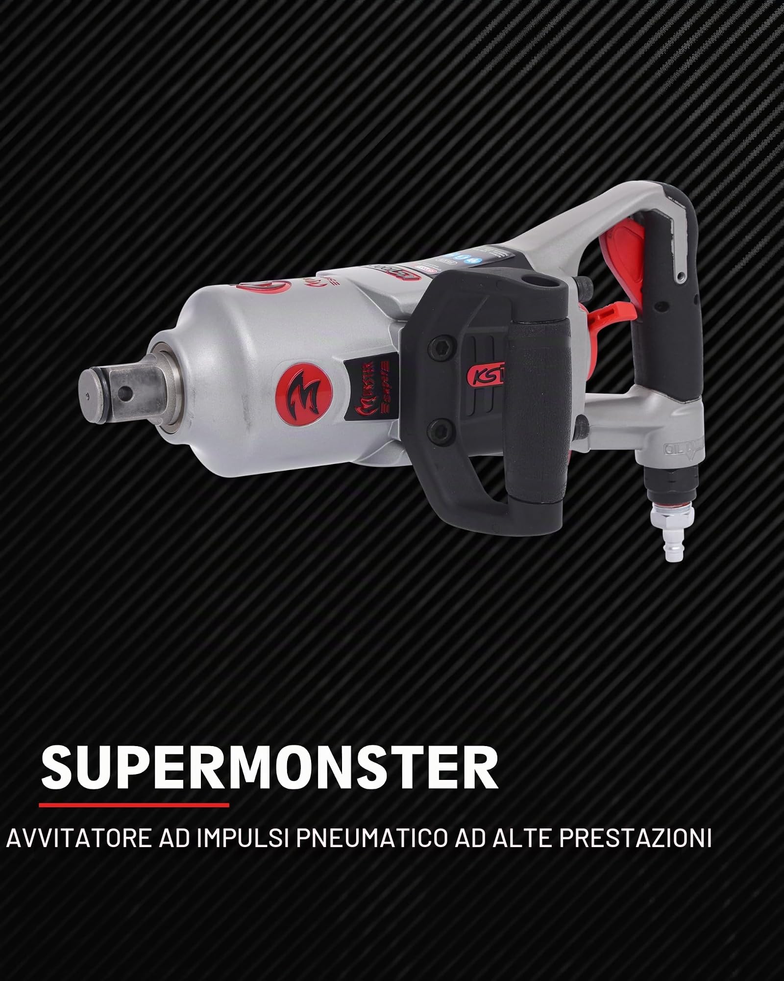 KS Tools 515.3270 1" Avvitatore ad impulsi pneumatico superMONSTER ad alte prestazioni 3405 Nm