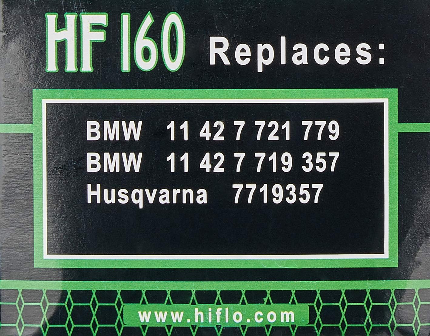 HiFloFiltro HF160 Black Standard Premium Oil Filter, Single