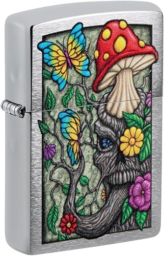 Zippo Unisex-Adult Outdoor Lighters, Freaky Nature Brushed Chrome