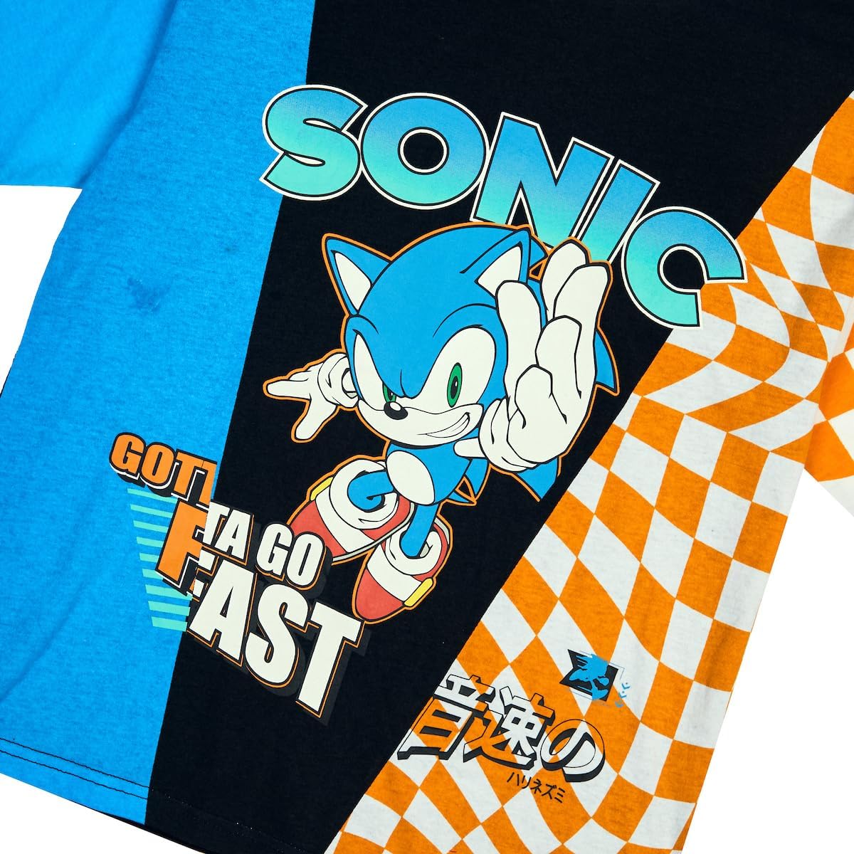 Sonic The Hedgehog Gotta Go Fast Crew Neck Short Sleeve Boy's Colorblock T-Shirt