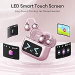 Open Ear Clip-On Earbuds with Touchscreen Case, Wireless Bluetooth Earbuds, Comfortable Open-Ear Headphones, Clear Calls for Workouts, Commute & Travel, M100 Rose Gold
