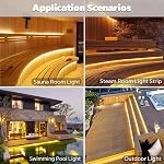 SuperlightingLED DC24V 3000K blanc LED Bande pour éclairage Sauna, flexible longue 5m 16.4ft 120 LED/m Résistant à haute température IP68 imperméable LED Lumière de bande pour chambre à vapeur (3000K Blanc chaud)