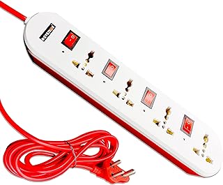 eSYSTEMS 240 volts Extension Board, 4+4 Multi Plug Point Strip with LED Indicator, Individual Switches & Universal Sockets Price In India