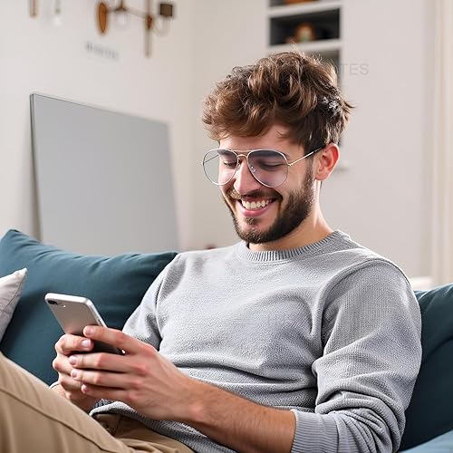 Miniatura 10 de HJSTES Lentes de aviador de lente transparente luz azul para mujeres y hombres marco de piloto anteojos clásicos sin receta