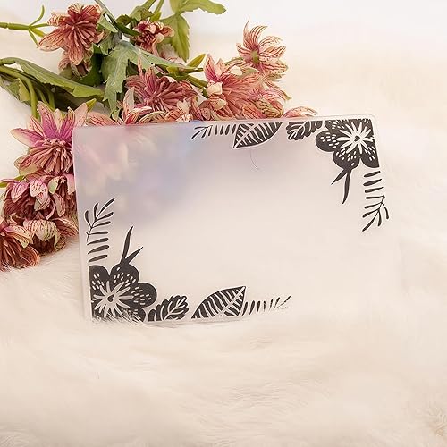 Miniatura 3 de Qoiseys Carpetas de plástico con estampado de flores para hacer tarjetas, plantilla de máquina de relieve, plantilla de papel para tarjetas de papel