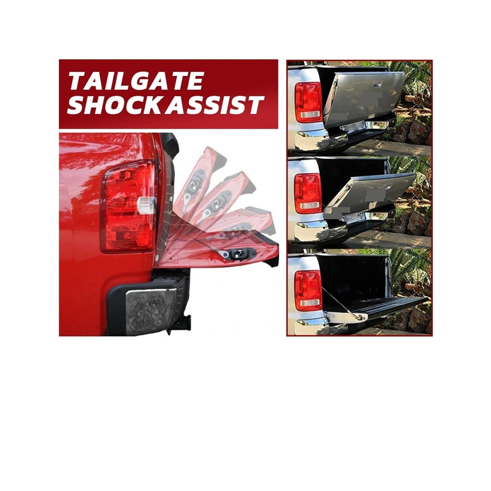 Vérins Hayon Gaz Pour VW Pour Amarok 2011-2018 Accessoires Ramassage Hayon Arrière En Acier Inoxydable Ralentir Amortisseur À Gaz Support Entretoises Amortisseur Ressort Gaz (Couleur : Red Carbon Fib