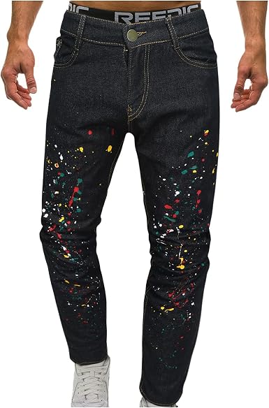 Huangse Mens Casual Denim Pants Fashion 