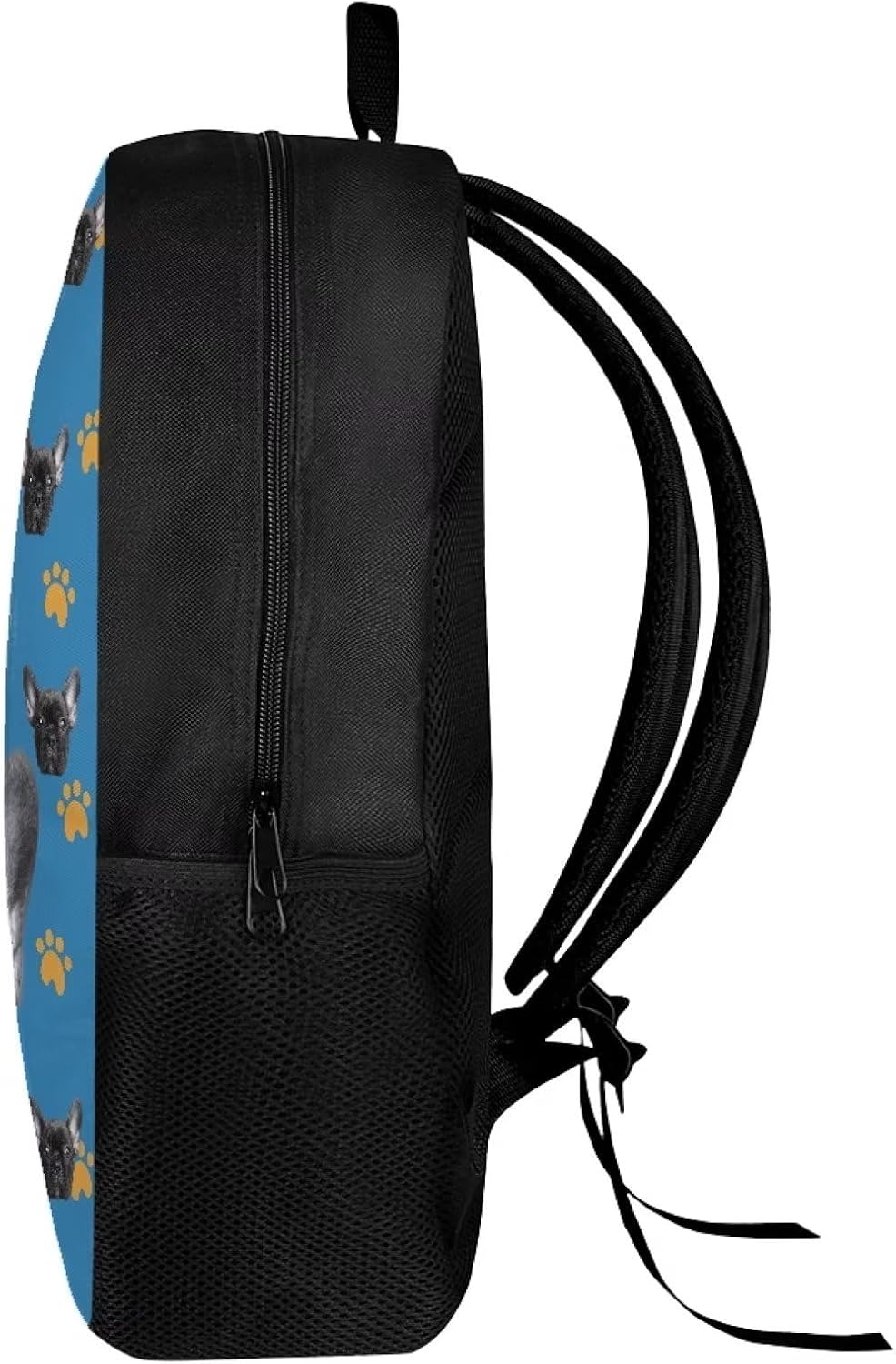 Kids Cute Blue Backpacks for School Boys Girls Padded Back Comfy Aesthetic Bulldog Dog Print Backpack Student Durable Lightweight Large Capacity Casual Basic Bookbag 17 Inch Child Travel Daypack