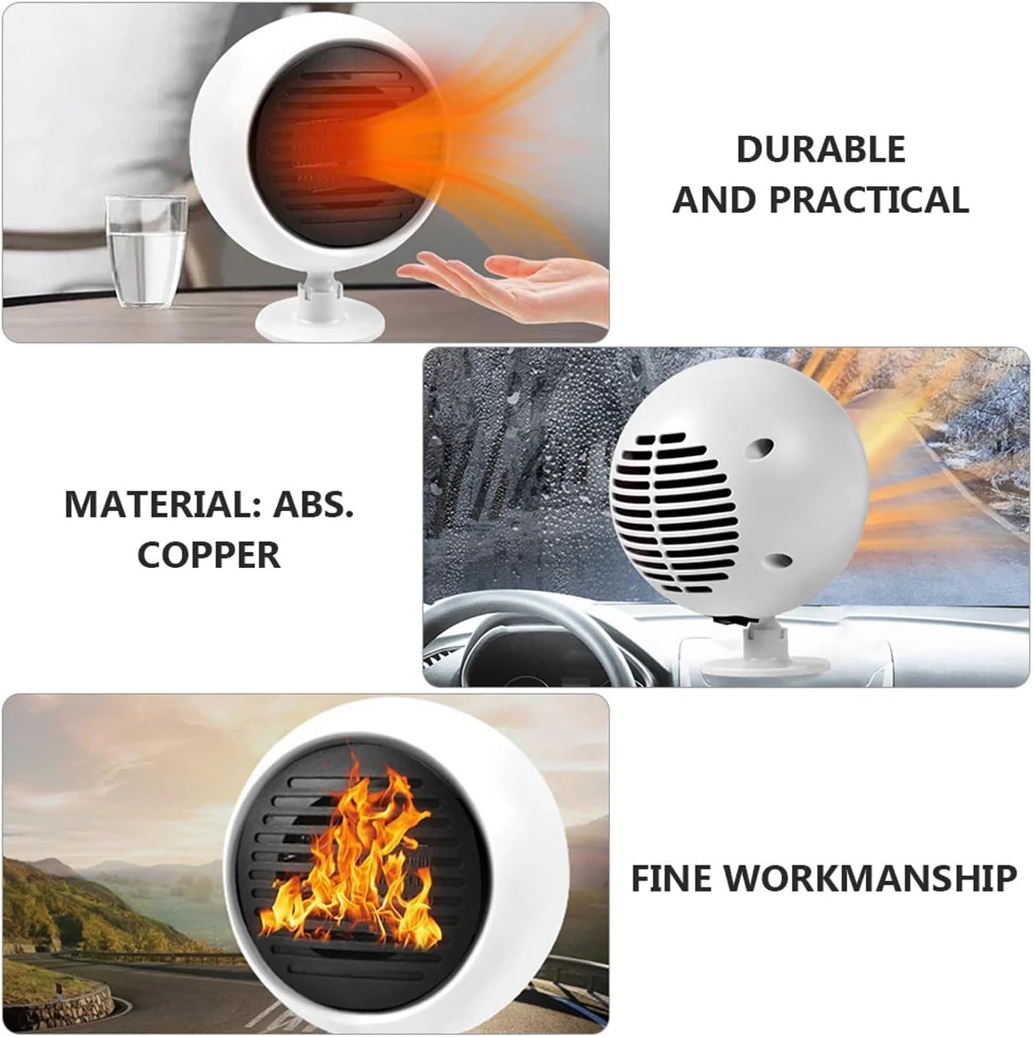 Car Heater Portable Mini Defogger Fast Defrosting Adjustable Heating Fan for Windshield Vehicle Auto Defroster Electrical